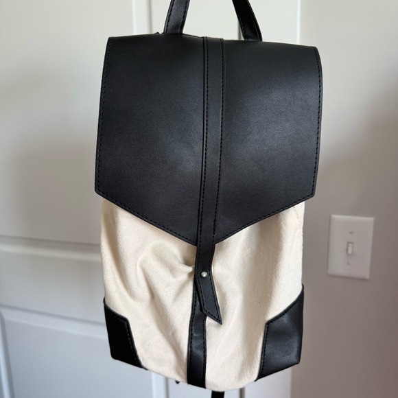 Deux Lux Handbags - Deux Lux Canvas & Vegan Leather Backpack – Cream & Black